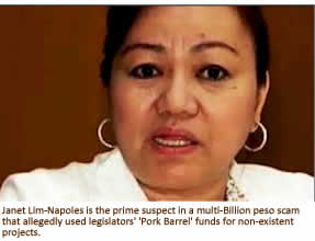 Janet Lim-Napoles is the prime suspect in a multi-Billion peso scam that allegedly used legislators' 'Pork Barrel' funds for non-existent projects