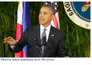 Obama takes questions from the press