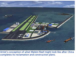 Artist's concept of what Mabini Reef might look like after China completes its reclamation and construction plans