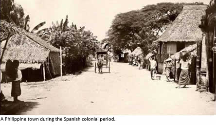A Philippine town during the late 1800s