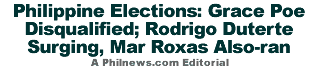 Philippine Elections: Grace Poe Disqualified; Rodrigo Duterte Surging, Mar Roxas Also-ran