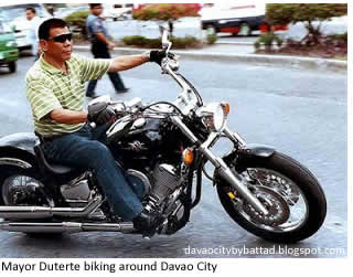 Mayor Duterte biking around Davao City