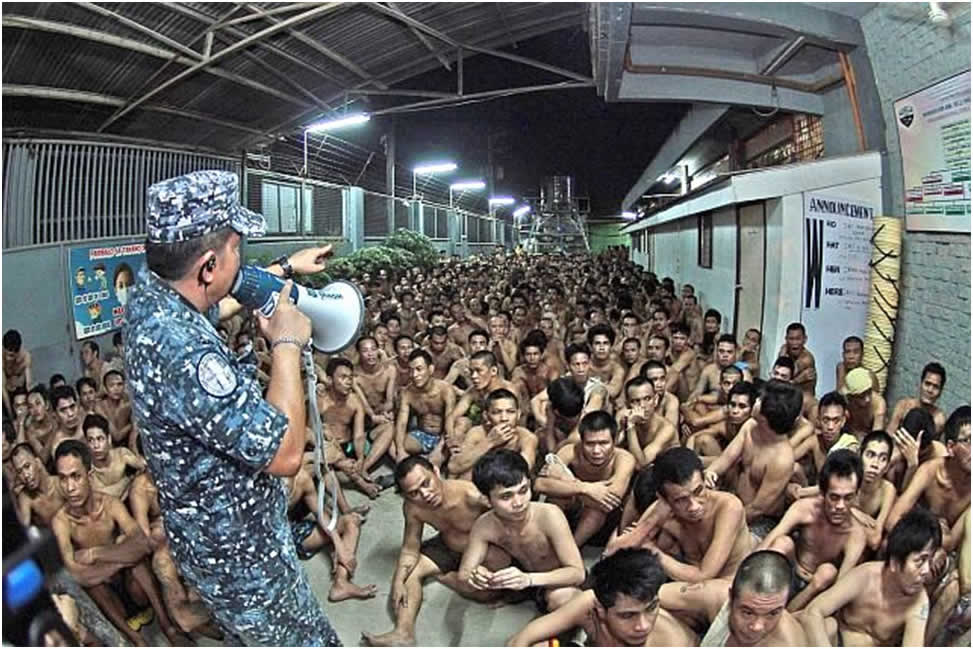 Extreme overcrowding in Philippine prisons. 