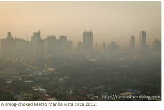 A smog-choked Metro Manila vista circa 2012