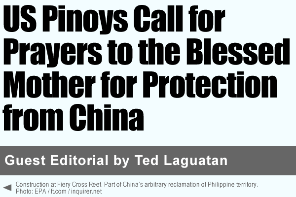 US Pinoys Call for Prayers to the Blessed Mother for Protection from China