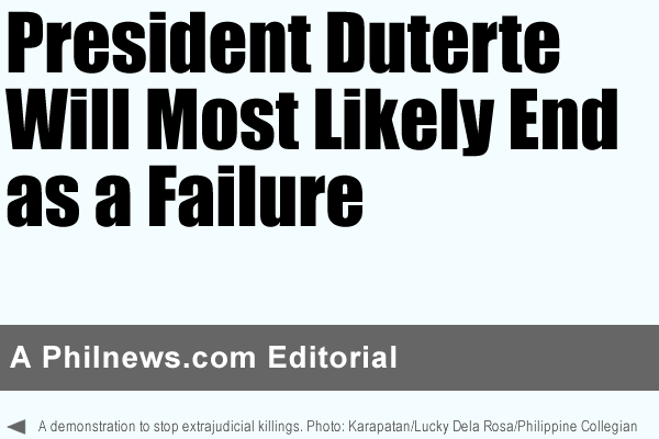 President Duterte Will Most Likely End as a Failure