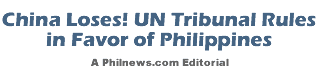 China Loses! UN Tribunal Rules in Favor of Philippines